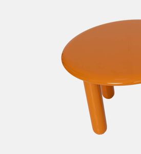 طاولة دائرية منخفضة من خشب لامع