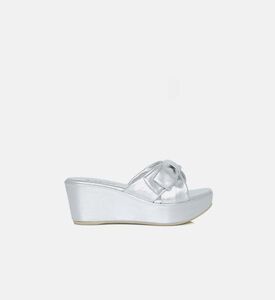 Gold Knotted Wedge Platform Sandals