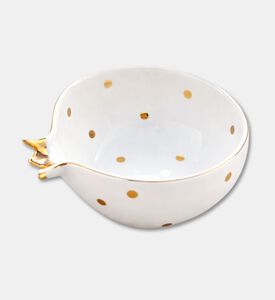 Tohfa Luxe Half Pomegranate 22k Gold-plating Bowl, Ivory, Packshot View