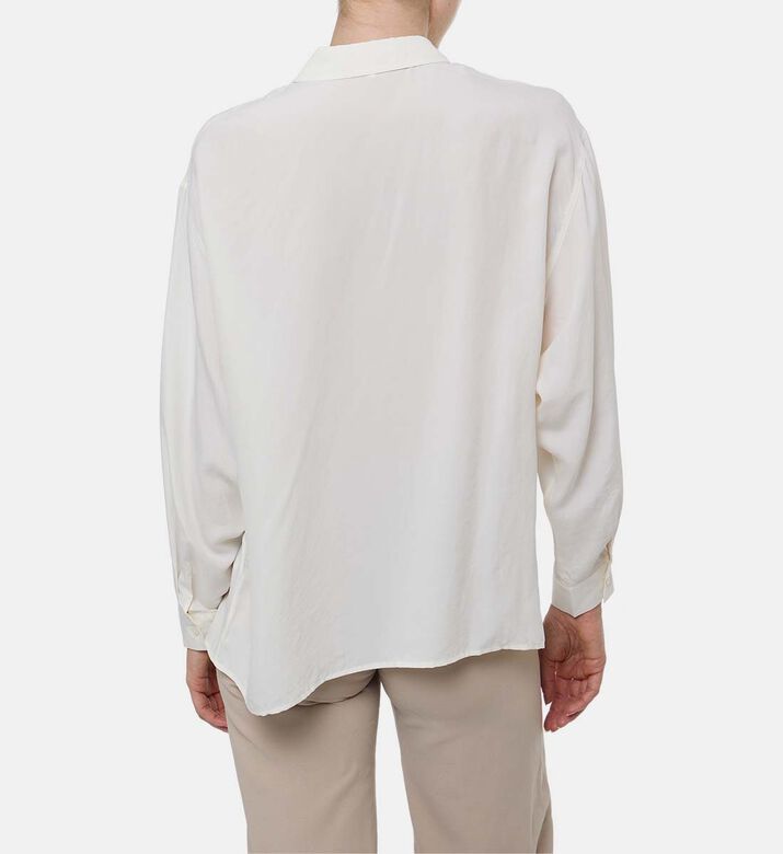 Ba and Sh Button Closure Long-sleeve Shirt, Off-white, M, Model View