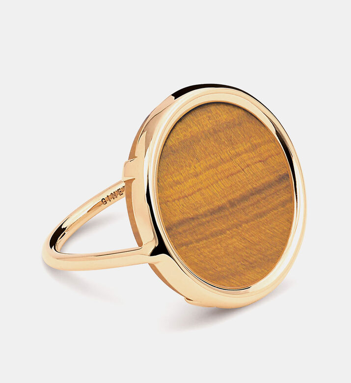 Ever Tiger Eye Disc Ring 18k
