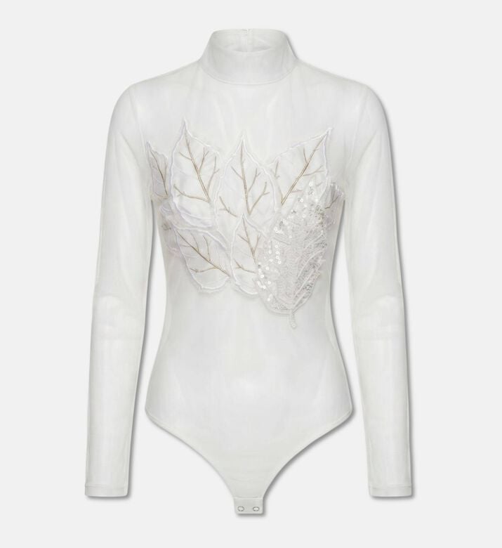 Savanna Bodysuit Embellished, White, L, Packshot View