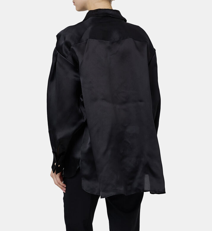 Satin Oversized Wrap Blouse