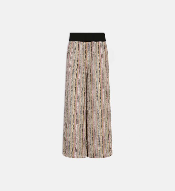 Striped Knitted Wide-leg Pants