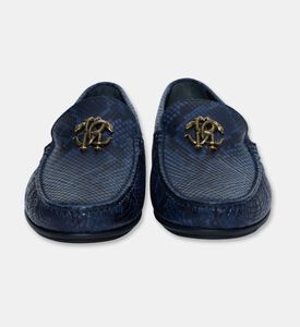 Roberto Cavalli Shoes Mocas Stamp Snake, Navy, Eu-45, Packshot View