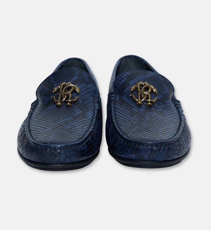 Roberto Cavalli Shoes Mocas Stamp Snake, Navy, Eu-45, Packshot View