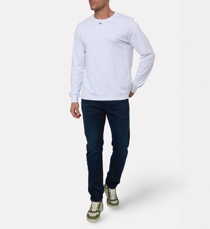 Diesel Tonal Logo-detail V-stitch Top, White, S, Model View