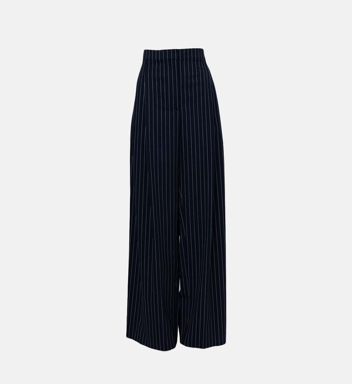 Pinstripe Wool Wide-legged Pants