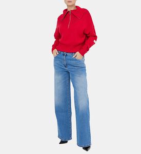 Embroidered Wide-legged Jeans