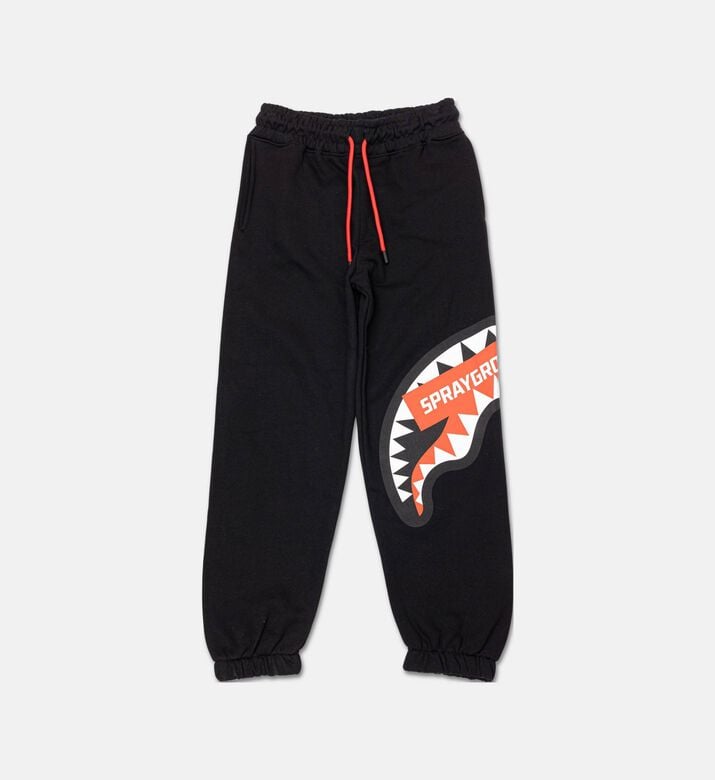 Sprayground Smash Logo Graffiti Script Joggers, Black, 8y, Packshot View