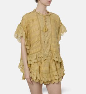 Isabel Marant Embroidered Tassel Poncho Top, Model View