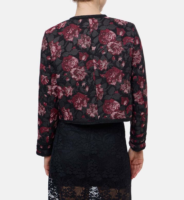 The Kooples Floral Jacquard Cropped Jacket, Model View