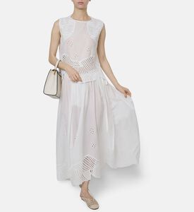 Beatrice B Cotton Embroidered Maxi Skirt, Model View