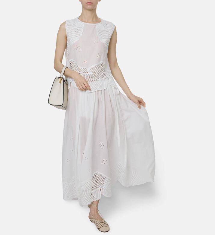 Beatrice B Cotton Embroidered Maxi Skirt, Model View