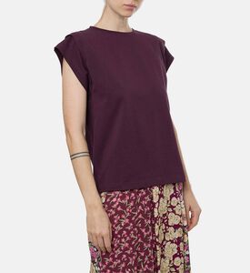 Ba and Sh Padded Shoulders Ribbed T-shirt, Model View