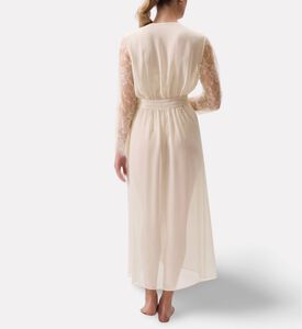 Rya Sheer Lace Sleeve Belted Robe, Model View