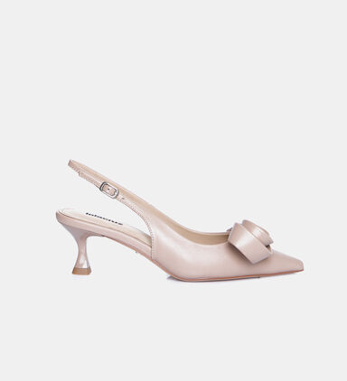 Nappa Leather Med Heel Pumps