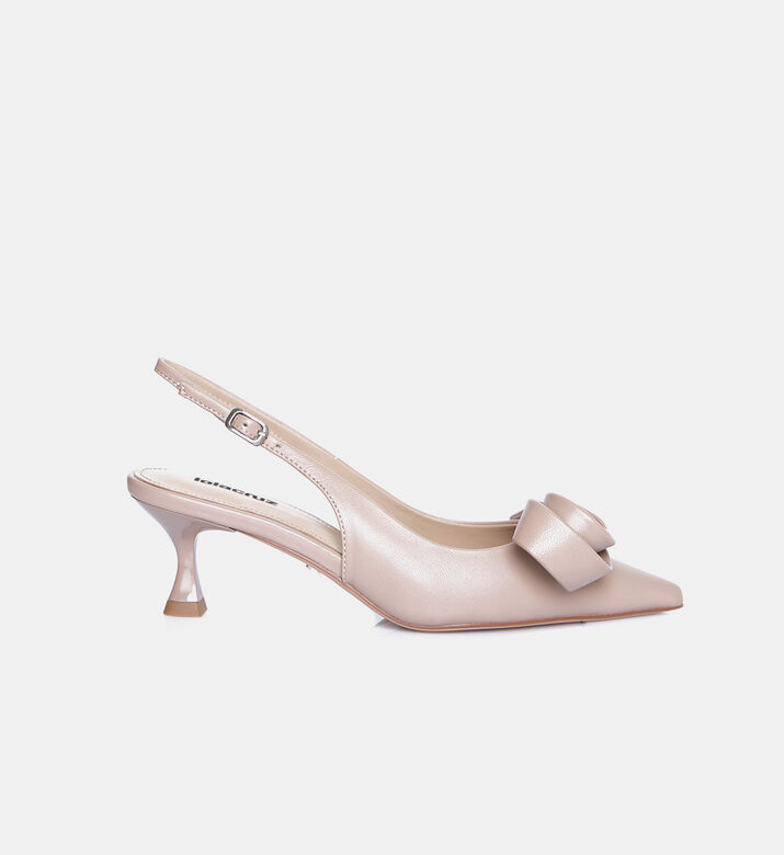 Nappa Leather Med Heel Pumps