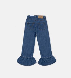 Amara Ruffle Hem Denim Trousers