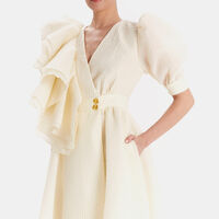 Flower Ruffled Midi Dress