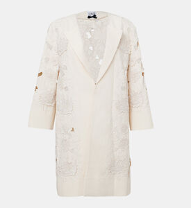 Cut-out Detail Floral Coat