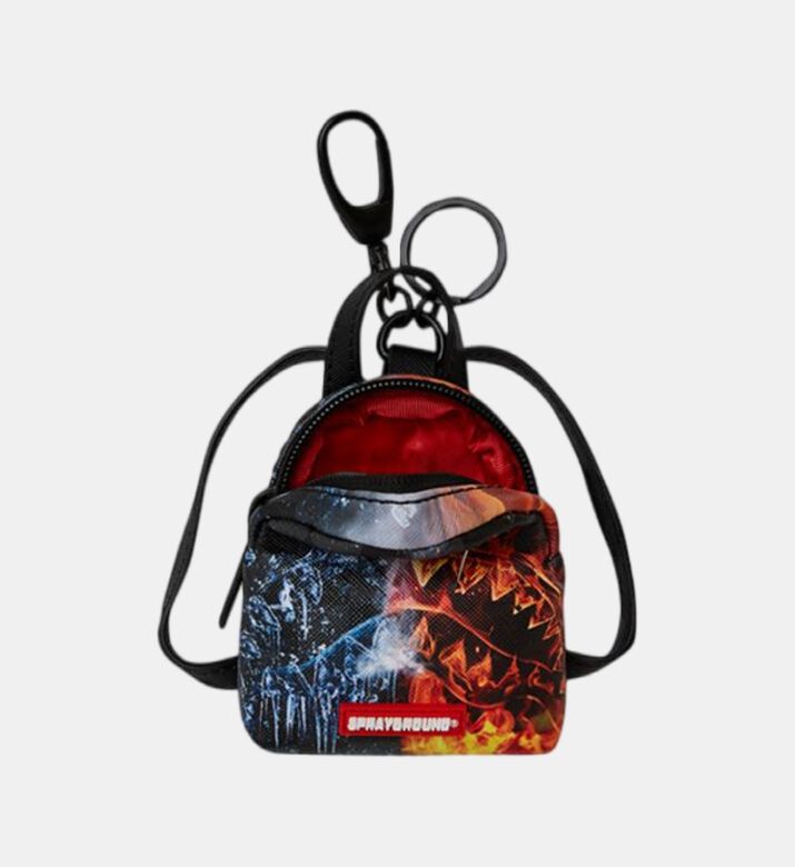 Fire-and-ice Shark Mini Backpack Keychain