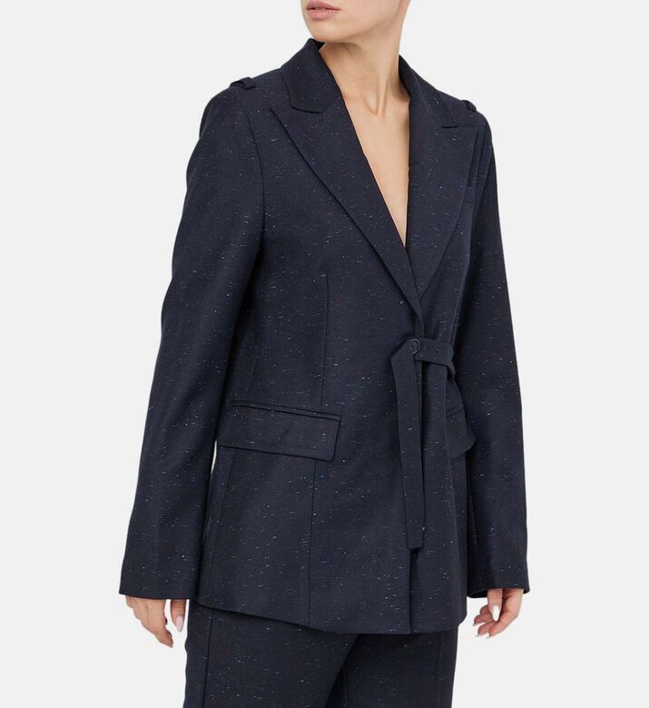 معطف بحزام بصدر واحد