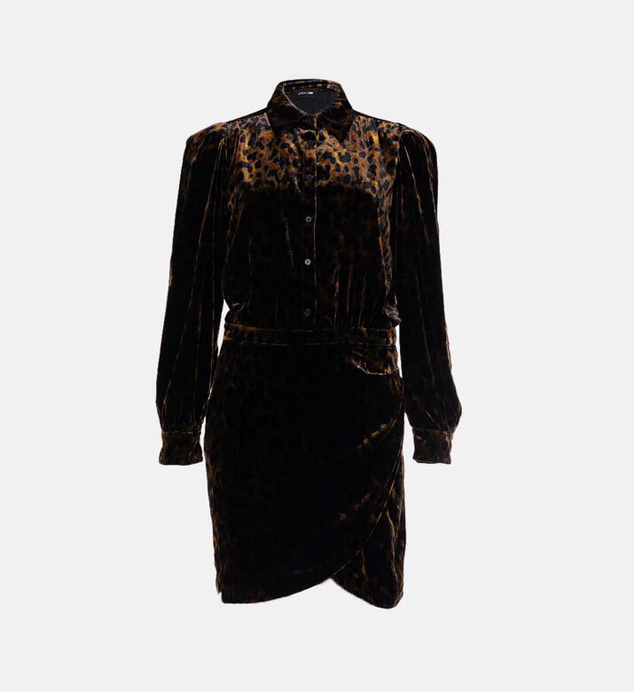 Rulipe Velvet Leopard-print Dress