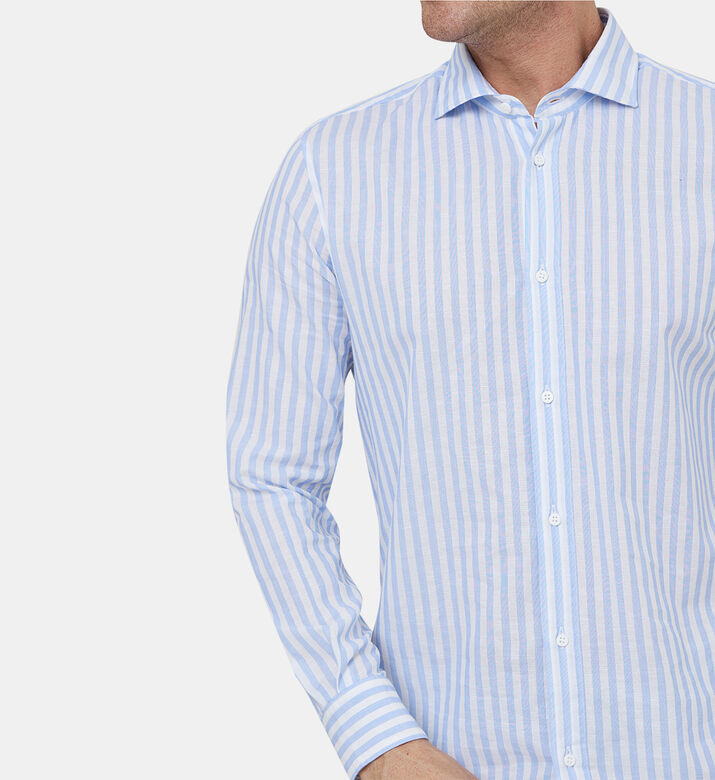 قميص بوبلين قطني مخطط