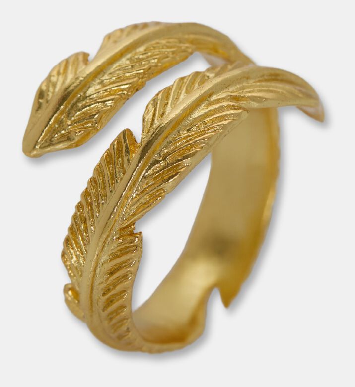 Ottoman Hands Ring Gold Feather Adjus, Packshot View