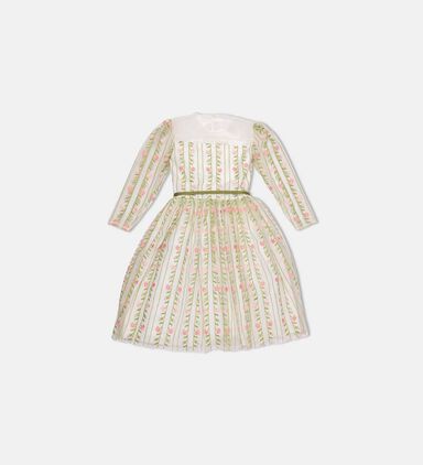Floral Embroidered Long-sleeve Dress