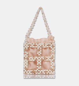 0711 Tbilisi Beaded Bucket Evening Bag, Champagne, Packshot View