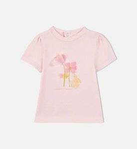 تيشيرت قطن مزين برسوم أزهار