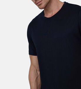 Cotton-blend Plain Crewneck T-shirt