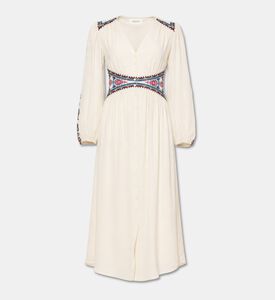 Ba and Sh Embroidered Long-sleeve Midi Dress, Packshot View