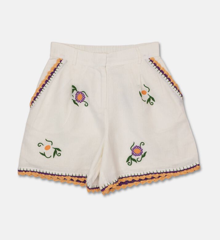 Stella McCartney Embroidered Floral Crochet Trim Shorts, Packshot View