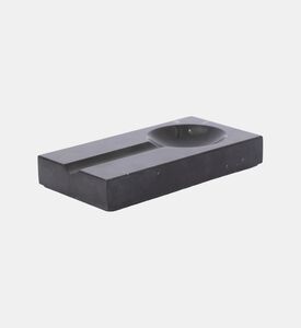 Marble and Beyond Square 4-cigar Marble Ashtray, Black, Packshot View