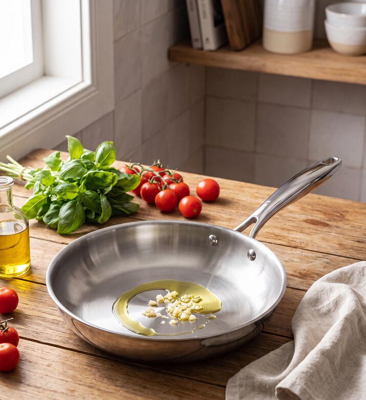 Tramontina Sleek Stainless Steel Skillet, Model View