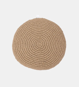 Home Deco and More Jalsa Cotton Round Filled And Vaccumed Cushion, Blue, Packshot View