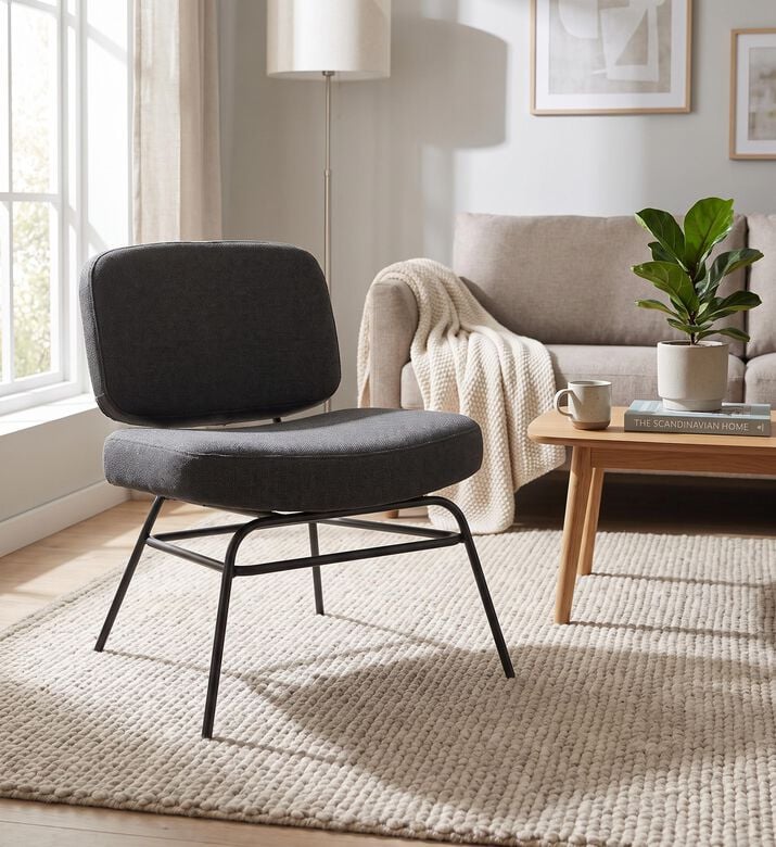 Home Deco and More Almeda Lounge Chair, Anthracite, Packshot View