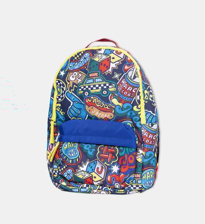 Badge Print Rucksack Bag- 39x27x14cm Badge Print Rucksack Bag- 39x27x14cm