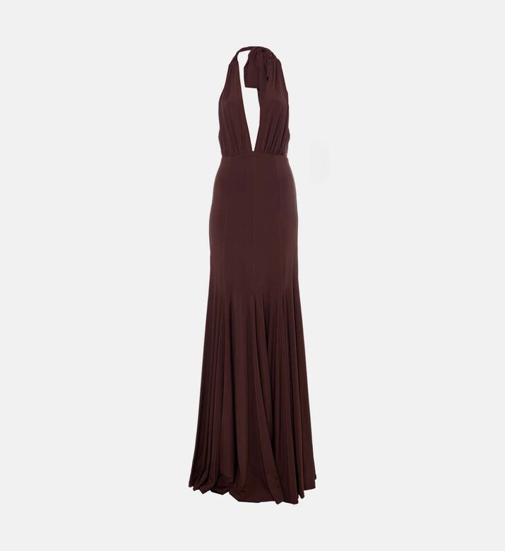 Halter Neck A-line Midi Dress