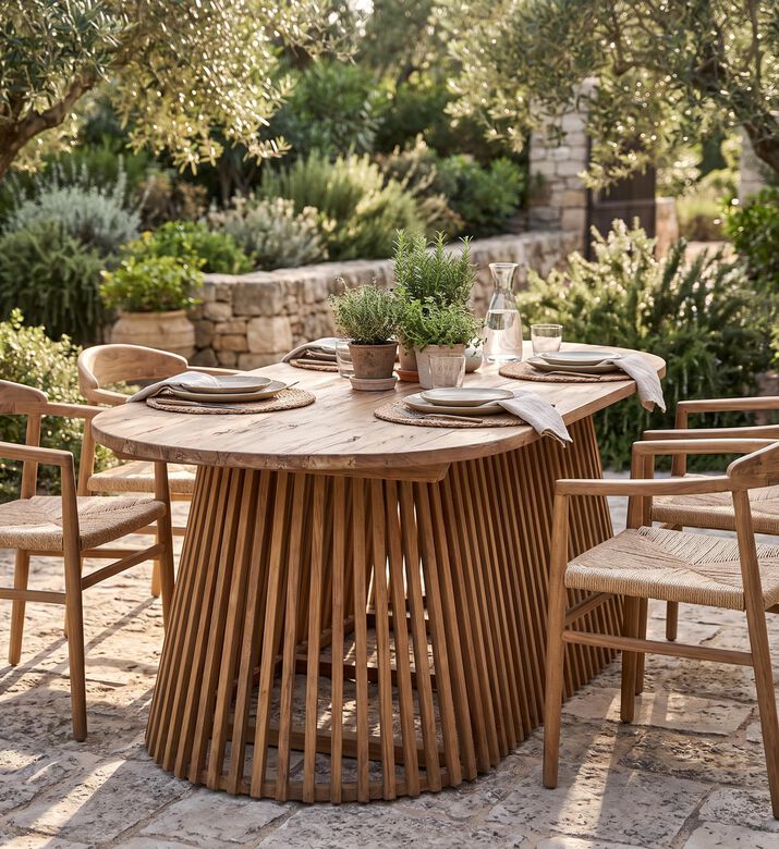 Home Deco and More Sangatta Teak Wood Dining Table, Packshot View