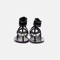 Edil Flat Studded Leather Sandals