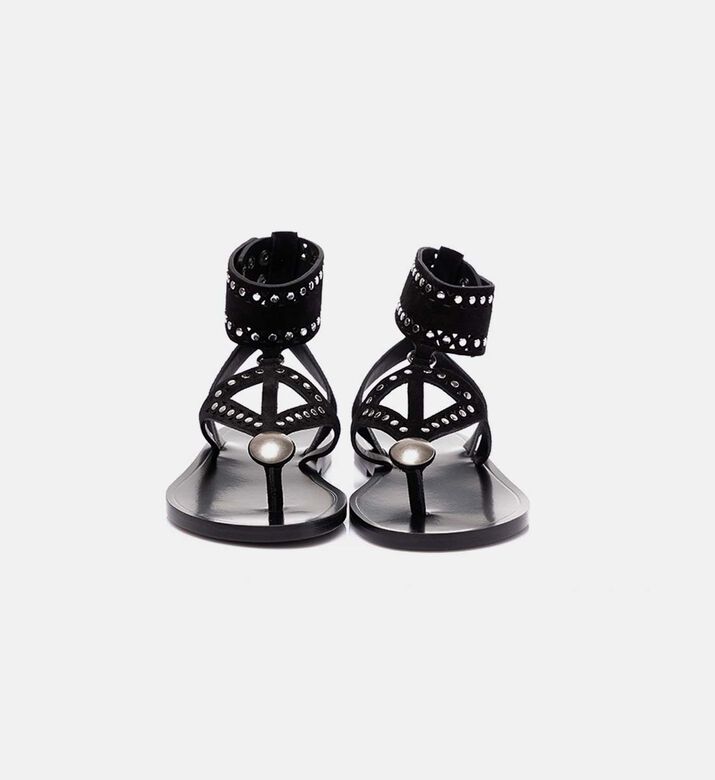 صندل إيديل مسطح جلد مرصع