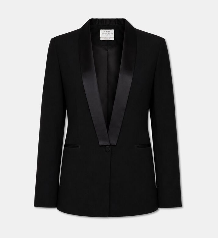 Forte-Forte Satin-lapel Tuxedo Blazer, Packshot View