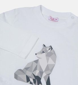 Baby Fox Motif Cotton Sweatshirt Baby Fox Motif Cotton Sweatshirt