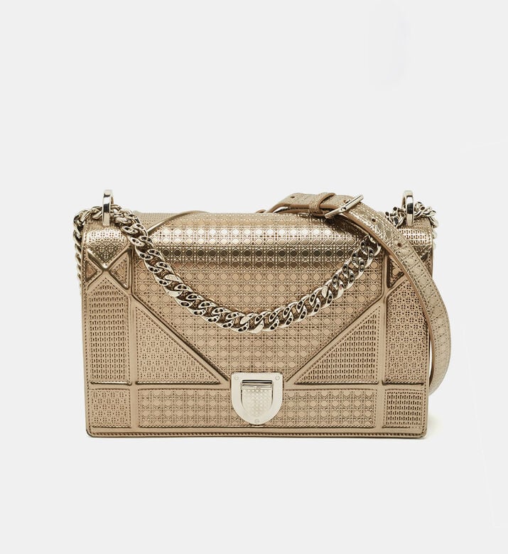 Dior Preowned Dior Metallic Micro Cannage Medium Diorama Shoulder Bag, Packshot View
