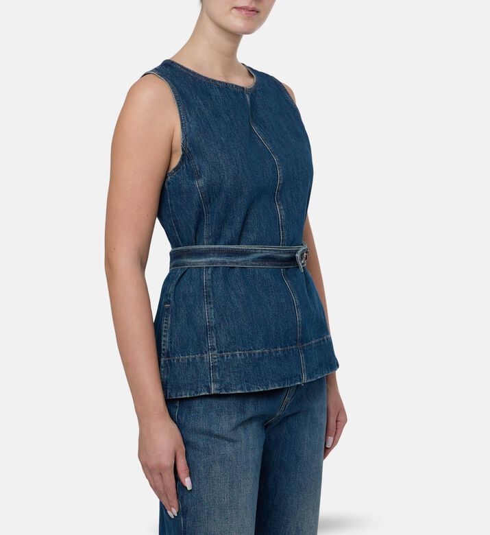 Soeur Chance Denim Sleeveless Vest Top, Model View