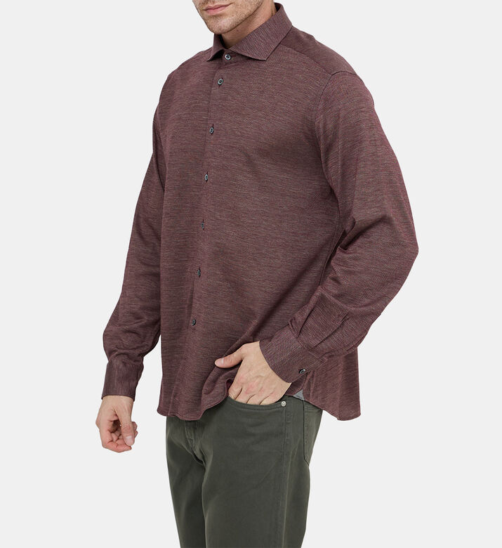 قميص بصف أزرار صوف بكر